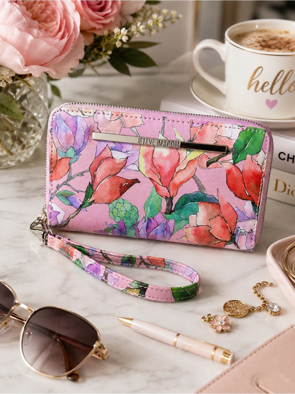 Steve Madden Floral Wallet Wristlet